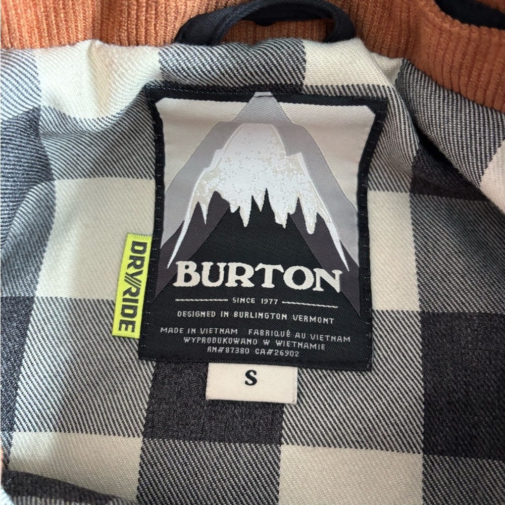 Burton men's navy canvas plaid lined jacket sz S - Picture 2 of 13